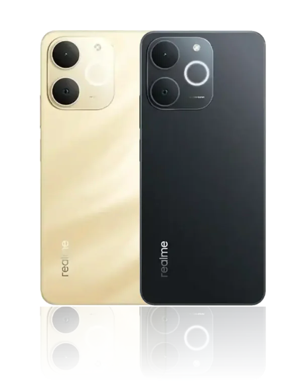 Realme Note 70 in Beach Gold and Obsidian Black